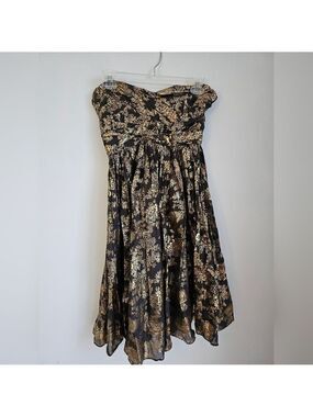 French Connection Gold Embelished Mini Dress